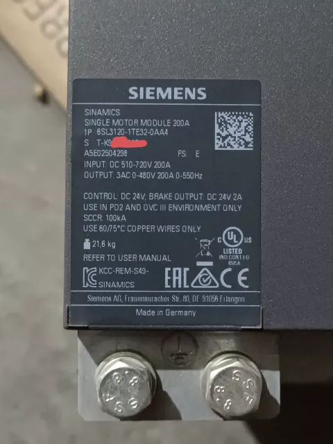 Siemens 6SL3120-1TE32-0AA4 Motor & Drive Component product photo 2