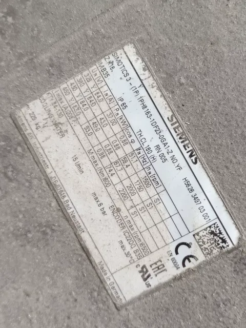 Siemens 1PH8131-1DF22-0GC1 / 1PH8163-1DF23-0GA1-Z Motor & Drive Component product photo 2