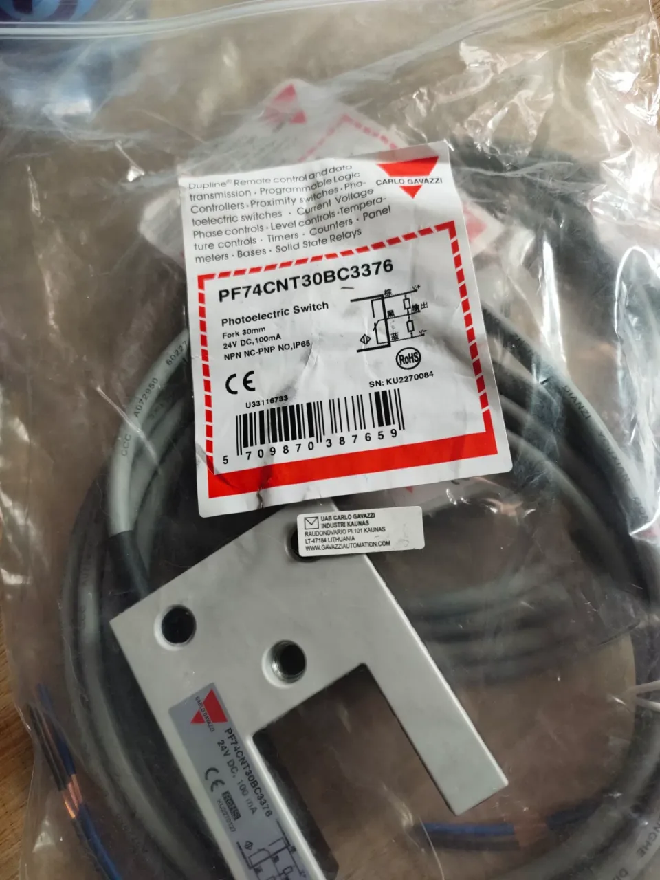 Carlo Gavazzi PF74CNT30BC3376 Industrial Sensor product photo 1