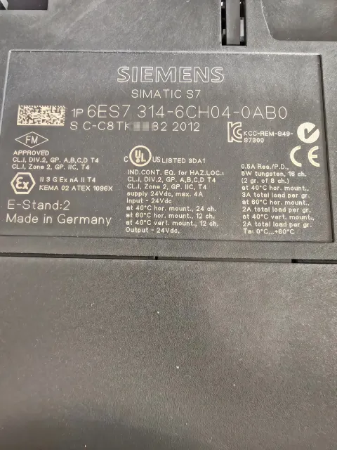 Siemens 6ES7314-6CH04-0AB0 PLC Module — product photo 4 of 5