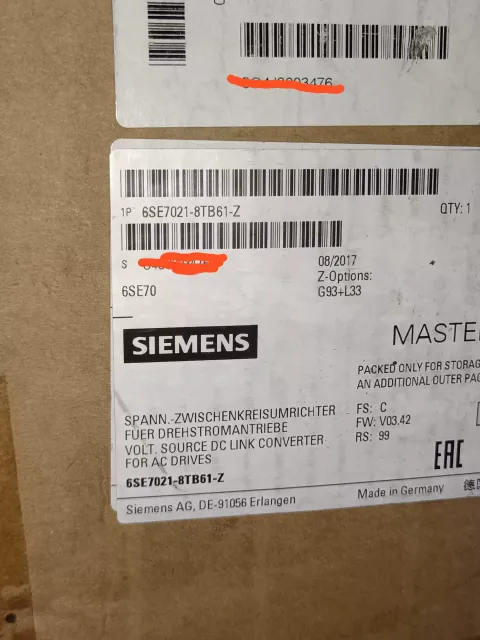 Siemens 6SE7021-8TB61-Z Motor & Drive Component product photo 1