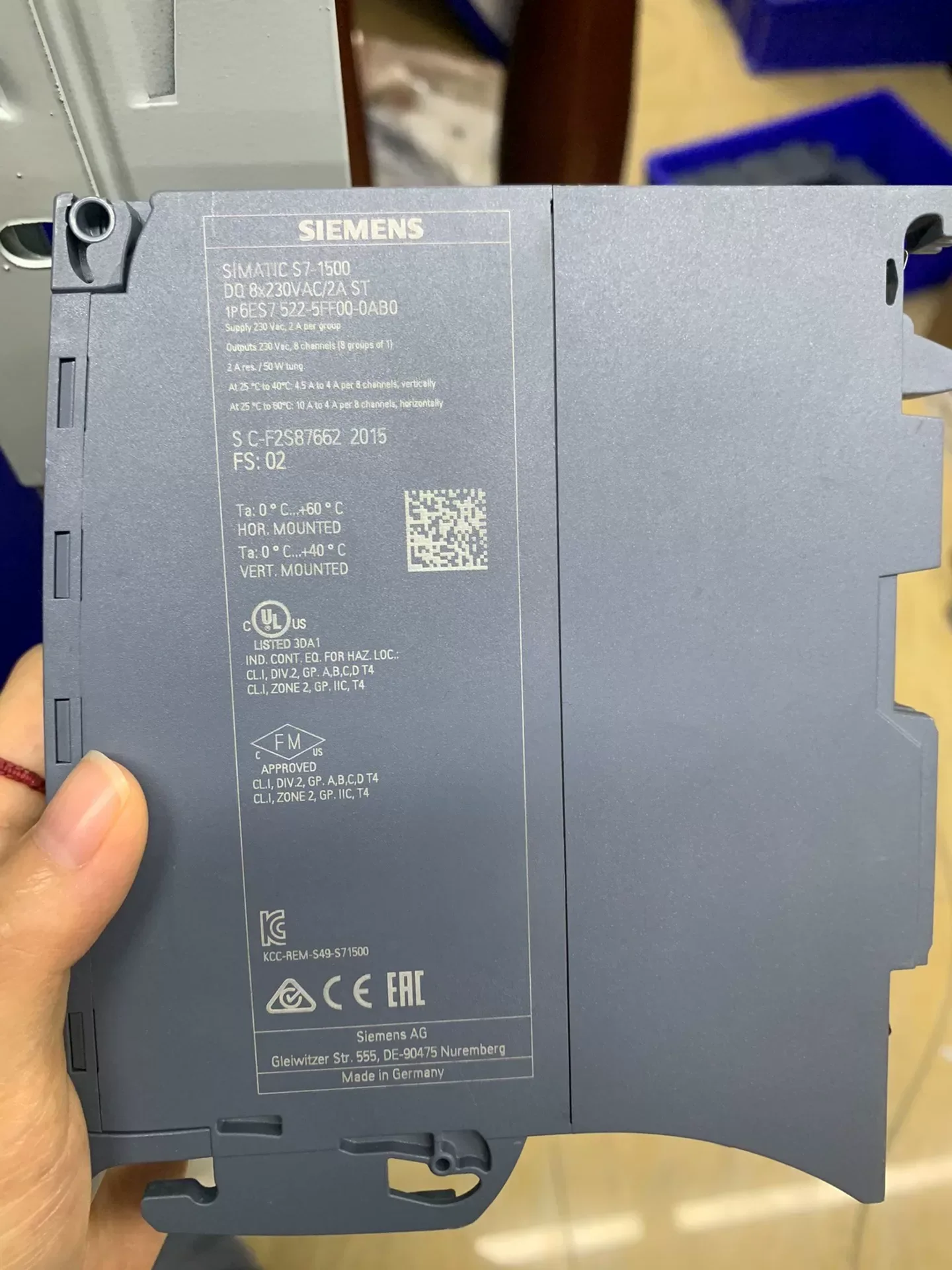 Siemens 6ES7522-5FF00-0AB0 PLC Module product photo 1