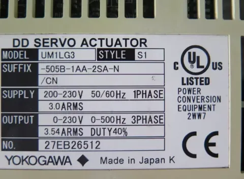 Yokogawa UM1LG3-505B-1AA-2SA-N Motor & Drive Component product photo 2