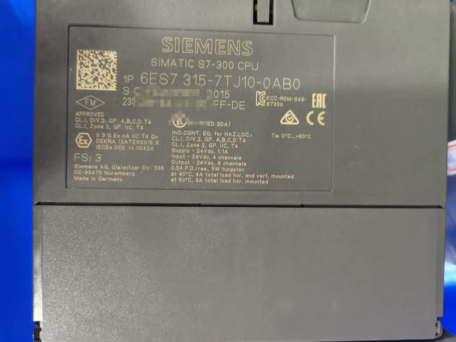 Siemens 6ES7315-7TJ10-0AB0 Industrial Automation Component product photo 1