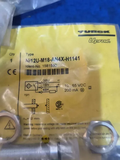 TURCK Ni12U-M18-AN4X-H1141 / 1581550 Industrial Sensor product photo 2