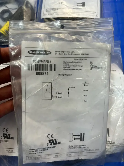 White Label QS18VP6AF350 | S18-2VPDS-2M-CNBN01 Industrial Sensor product photo 2