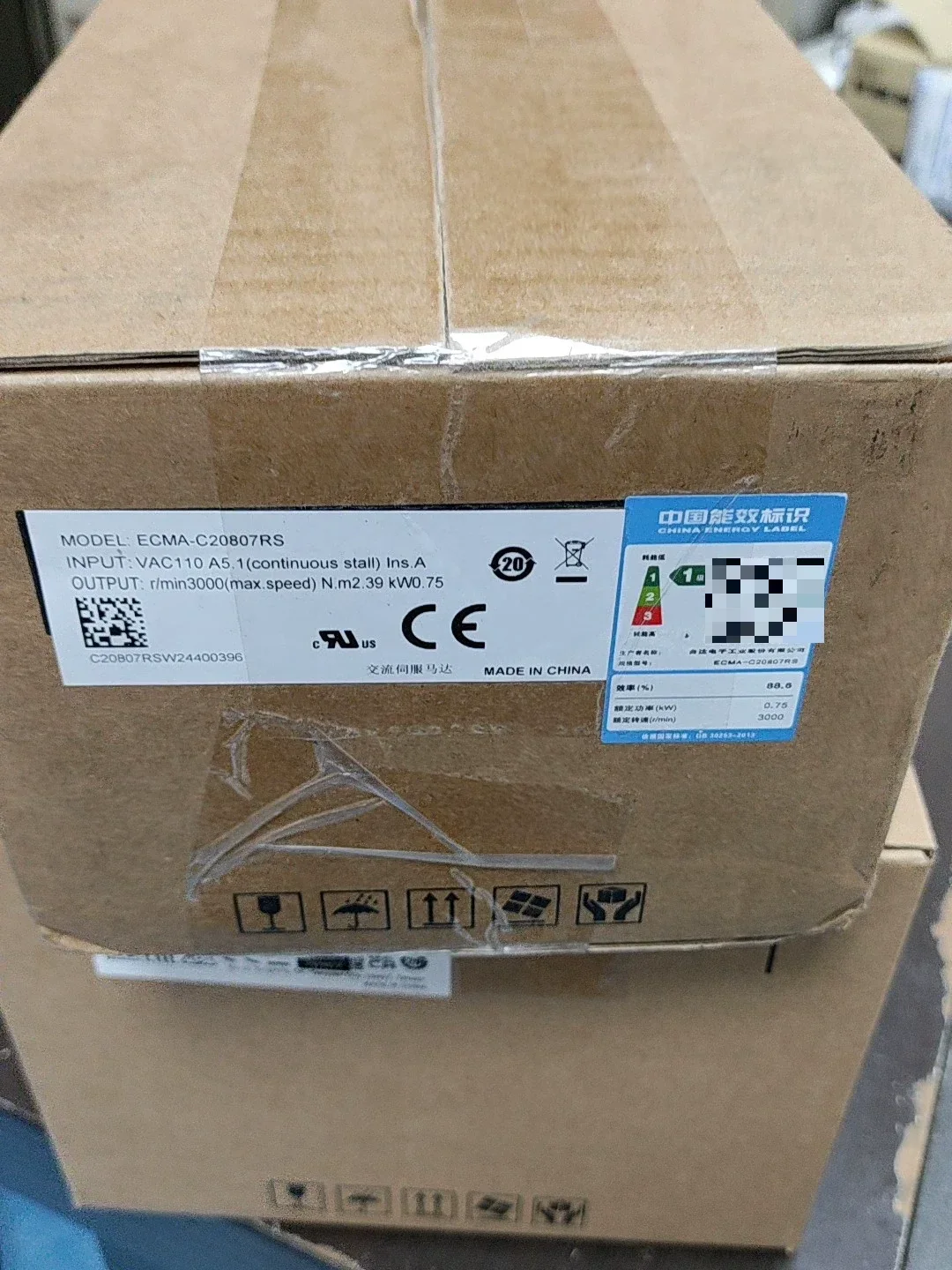 Delta ECMA-C20807RS Motor & Drive Component — product photo 1 of 3