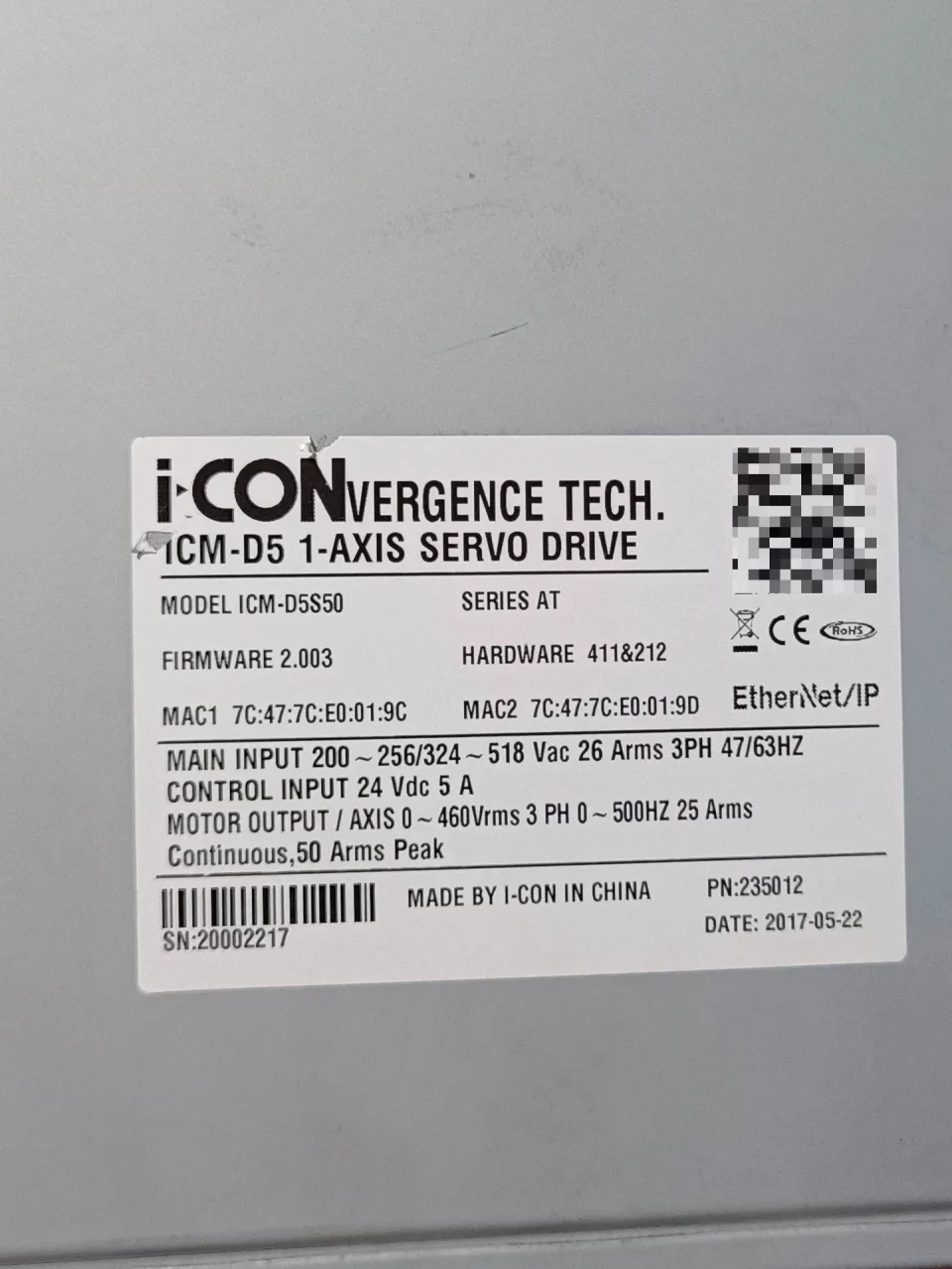i-CONvergence Tech. ICM-D5S50 / PN 235012 Motor & Drive Component product photo 1