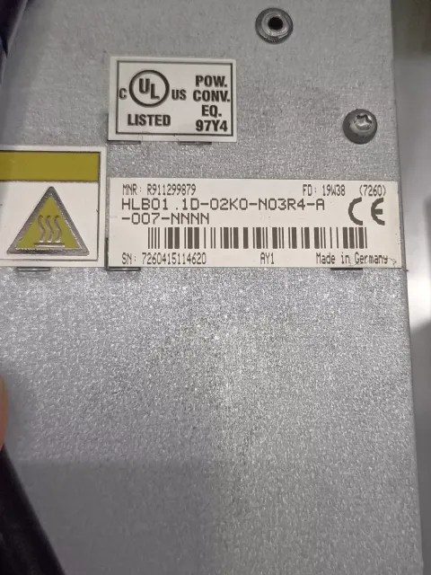 Bosch Rexroth HLB01.1D-02K0-N03R4-A-007-NNNN / R911299879 Industrial Automation Component product photo 2