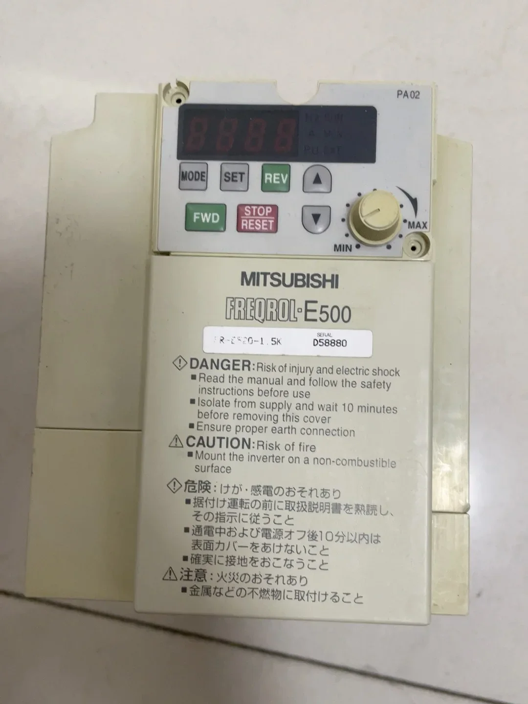 Mitsubishi Electric FR-E520-1.5K Motor & Drive Component product photo 1