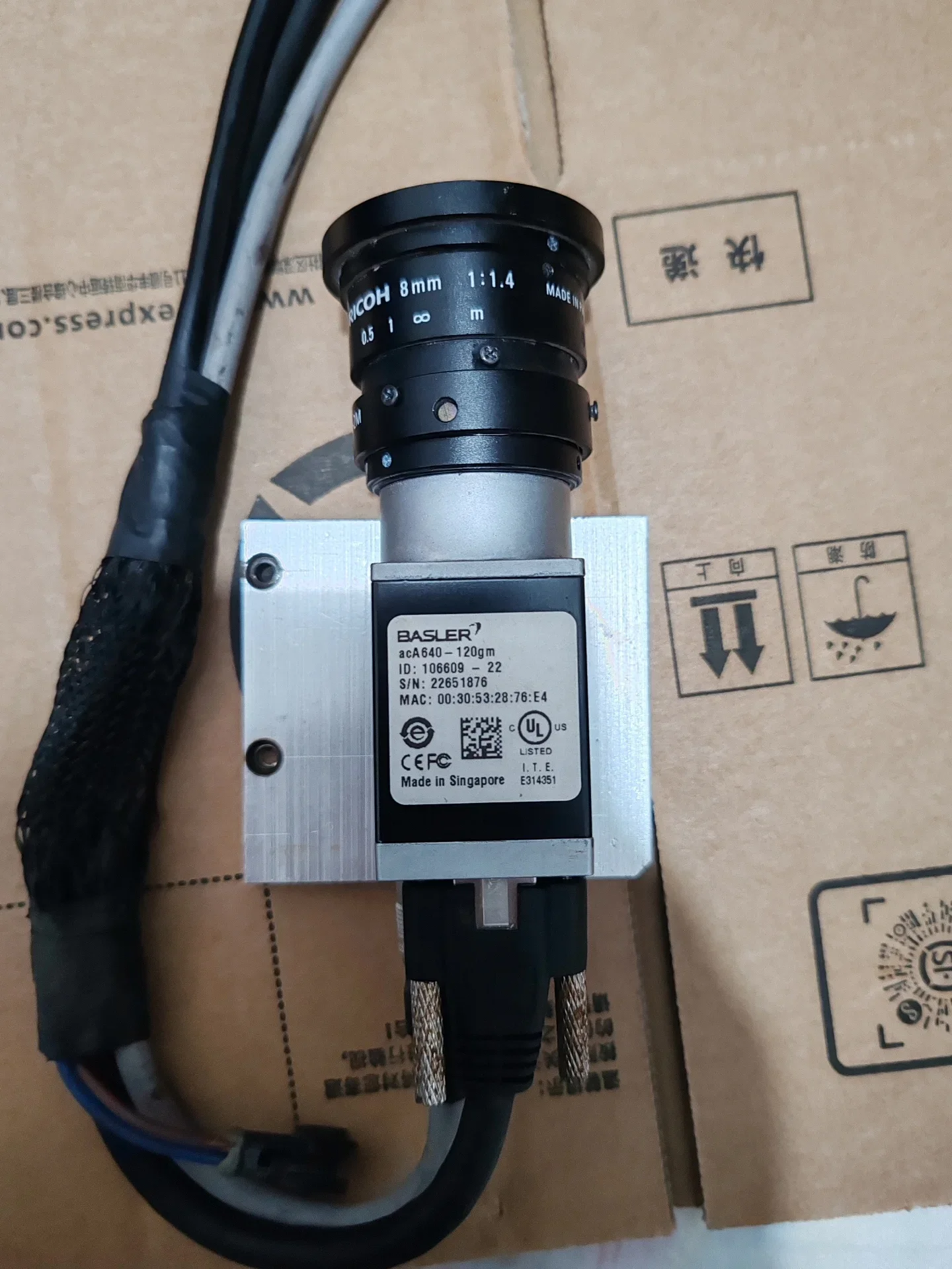 Basler + Ricoh Basler acA640-120gm + Ricoh FL-CC0814A-2M Industrial Automation Component product photo 1