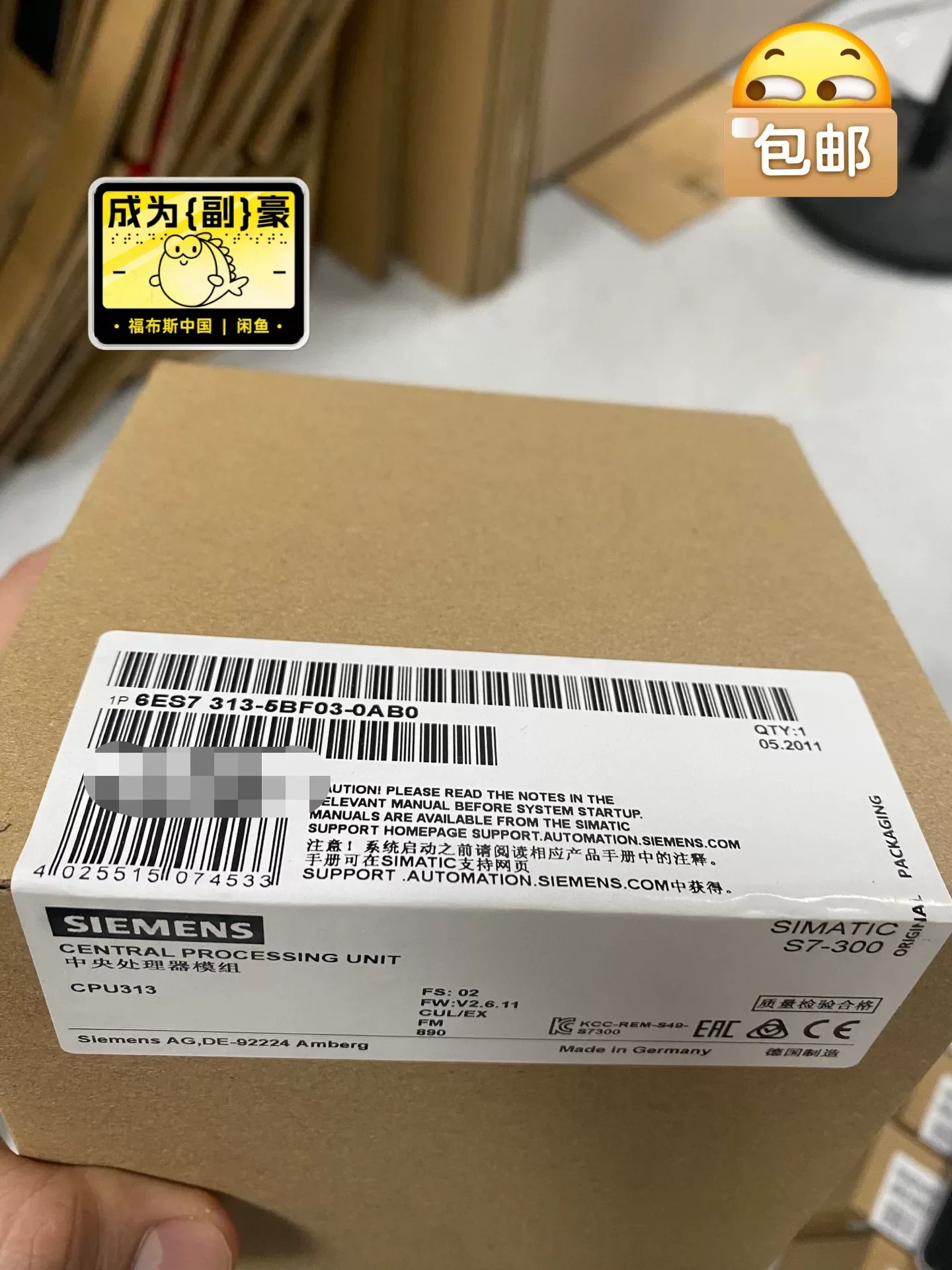 Siemens 6ES7313-5BF03-0AB0 Industrial Automation Component product photo 1
