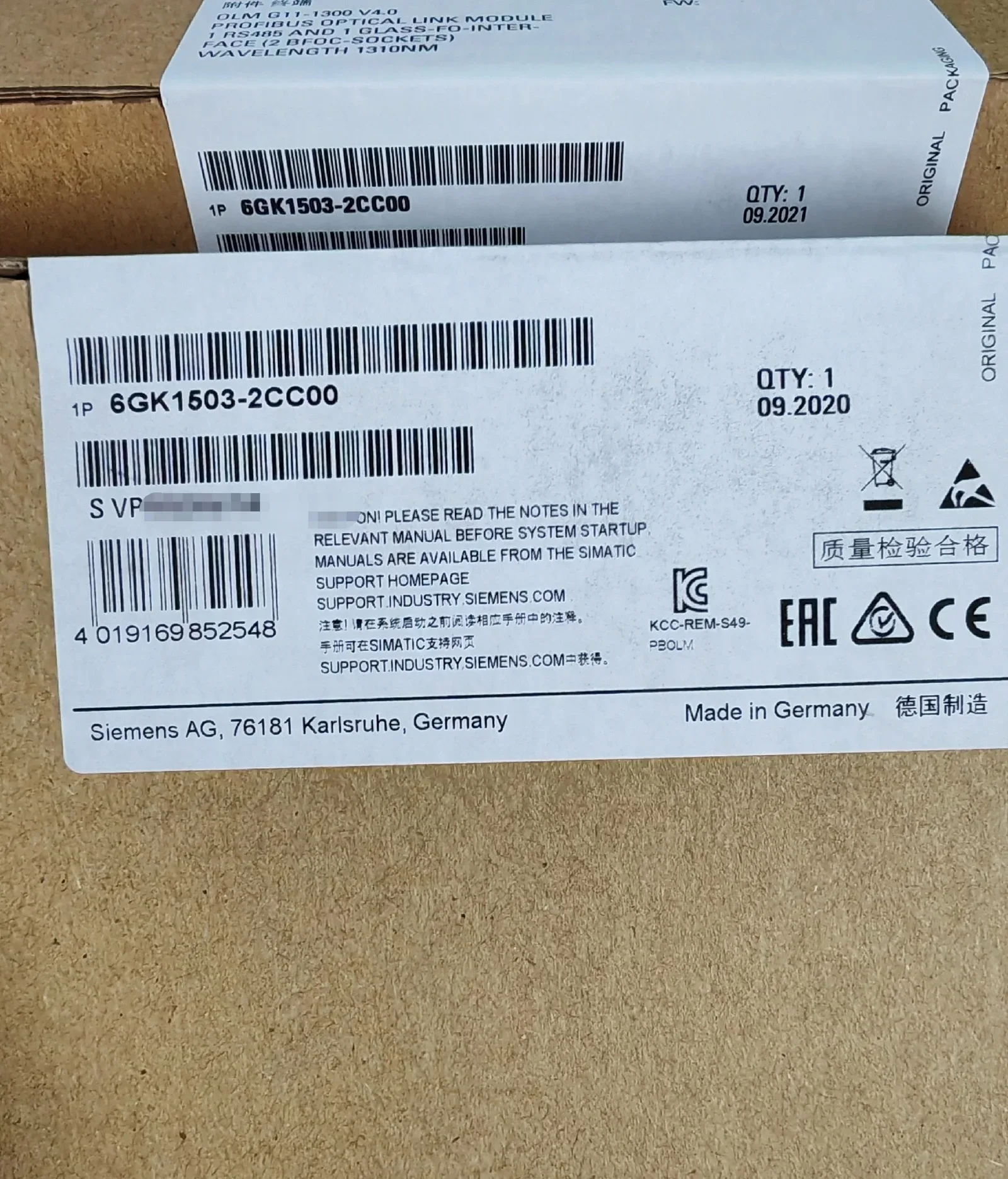 Siemens 6GK1503-2CC00 Industrial Automation Component — product photo 1 of 2