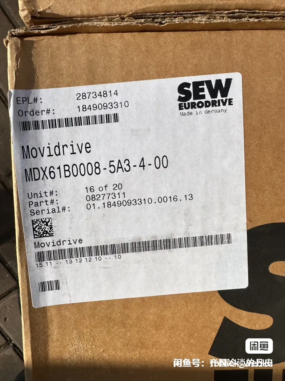 SEW-EURODRIVE MDX61B0008-5A3-4-00 Motor & Drive Component product photo 1