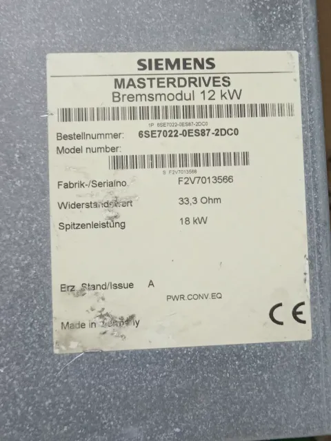 Siemens 6SE7022-0ES87-2DC0 Motor & Drive Component product photo 1