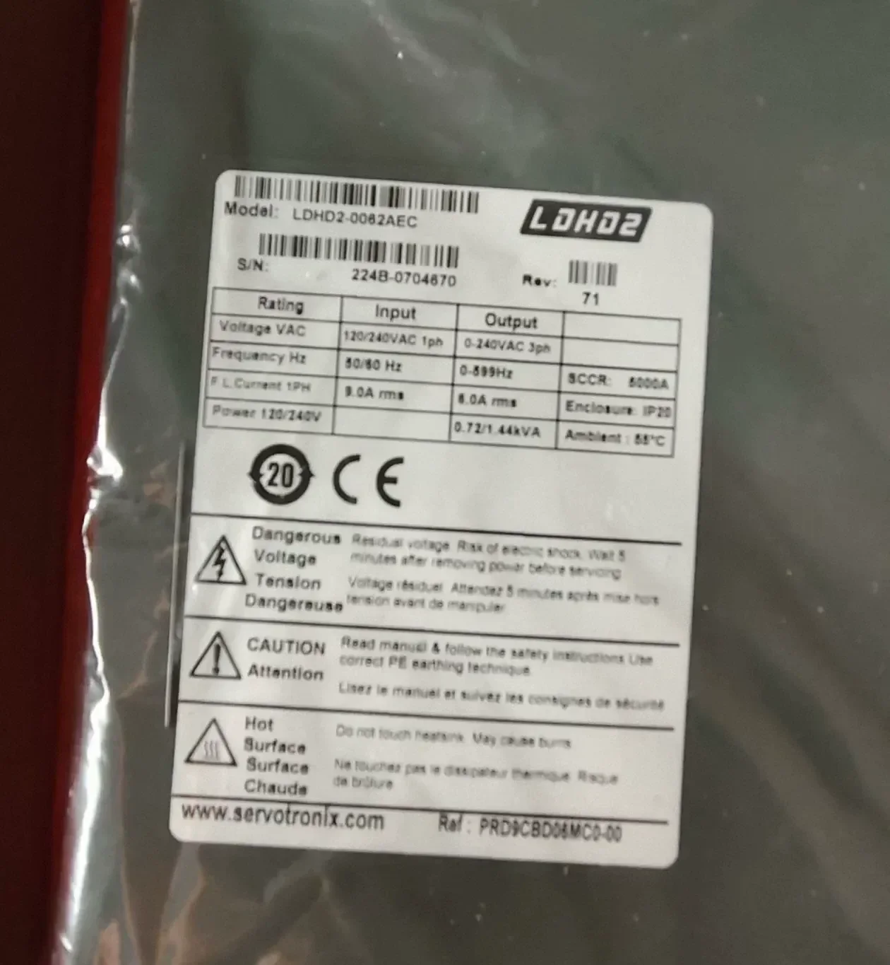 Servotronix LDHD2-0062AEC Motor & Drive Component product photo 1
