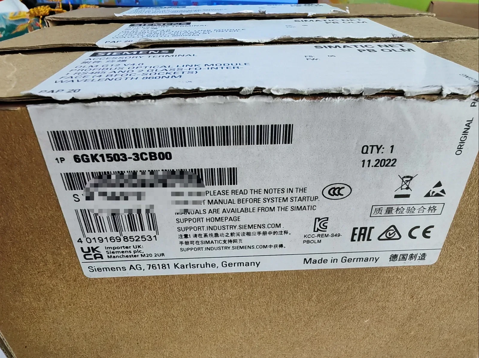 Siemens 6GK1503-3CB00 Industrial Automation Component — product photo 1 of 9