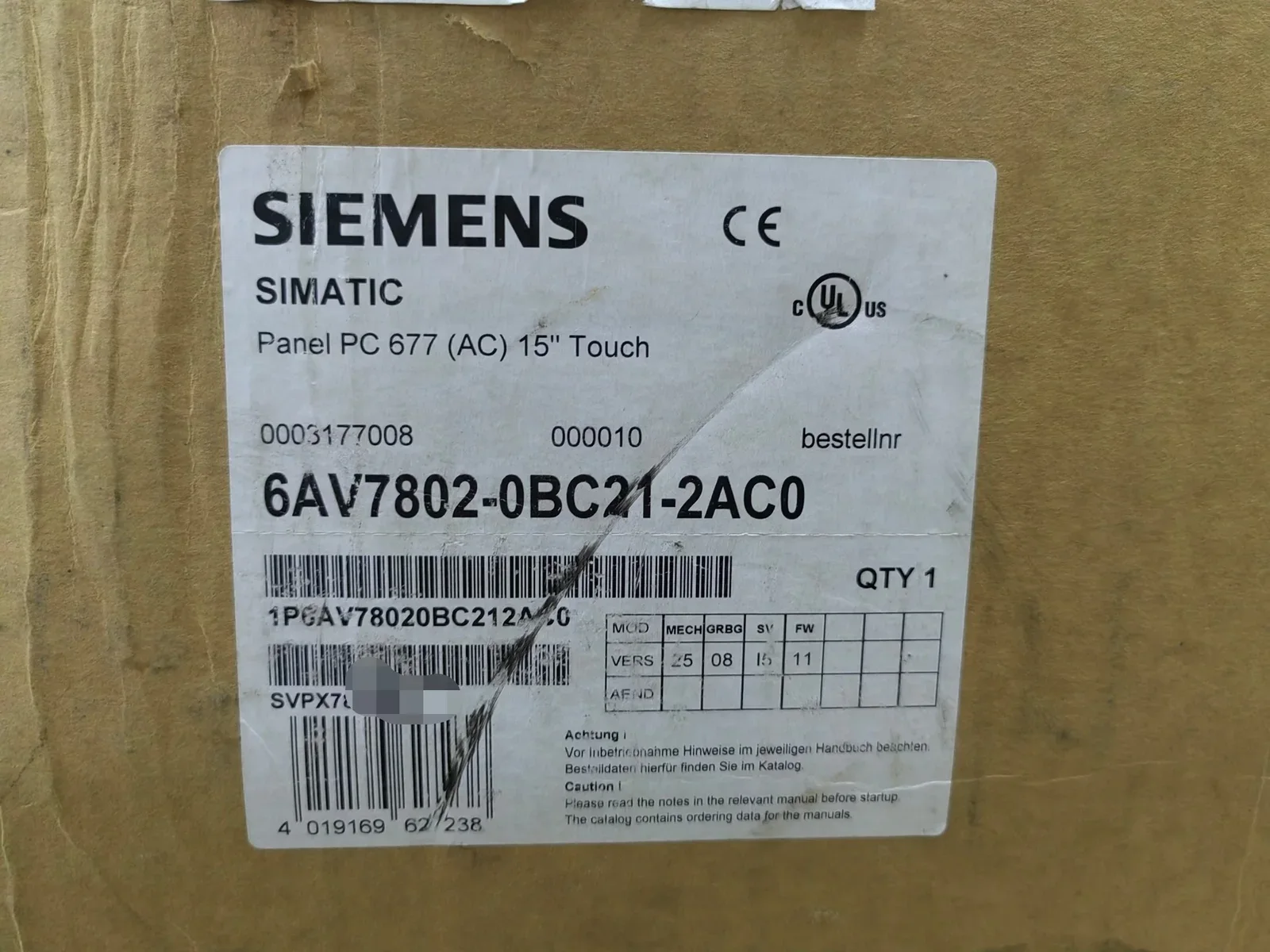Siemens 6AV7802-0BC21-2AC0 Industrial Automation Component product photo 1