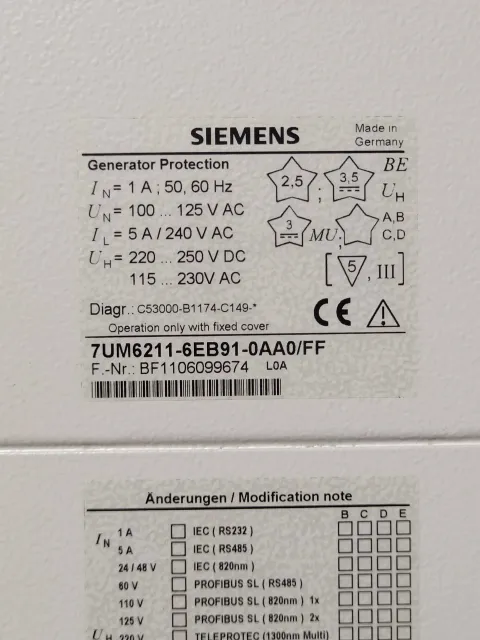 Siemens 7UM6211-6EB91-0AA0/FF Industrial Relay product photo 4