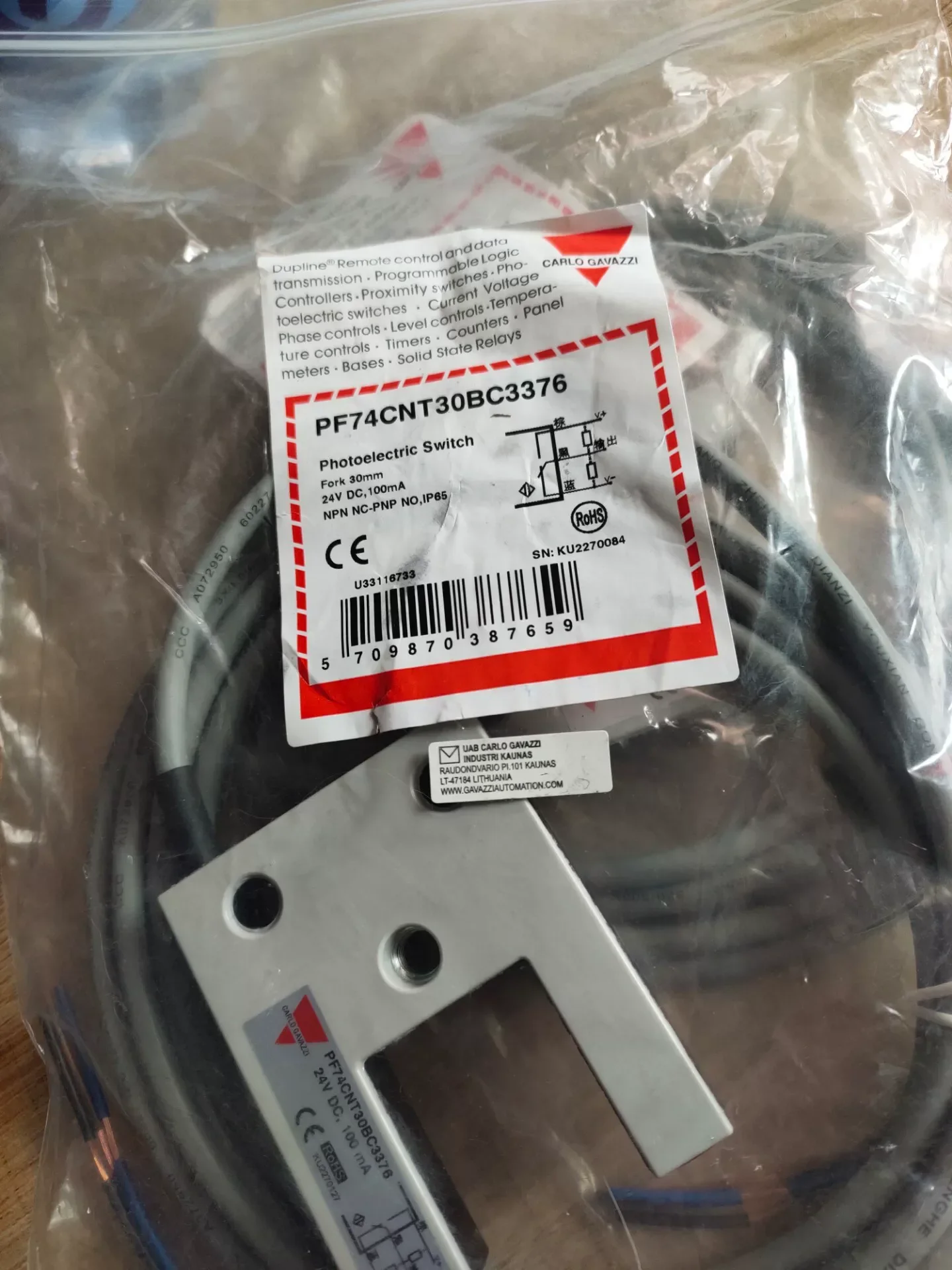 Carlo Gavazzi PF74CNT30BC3376 Industrial Sensor product photo 1