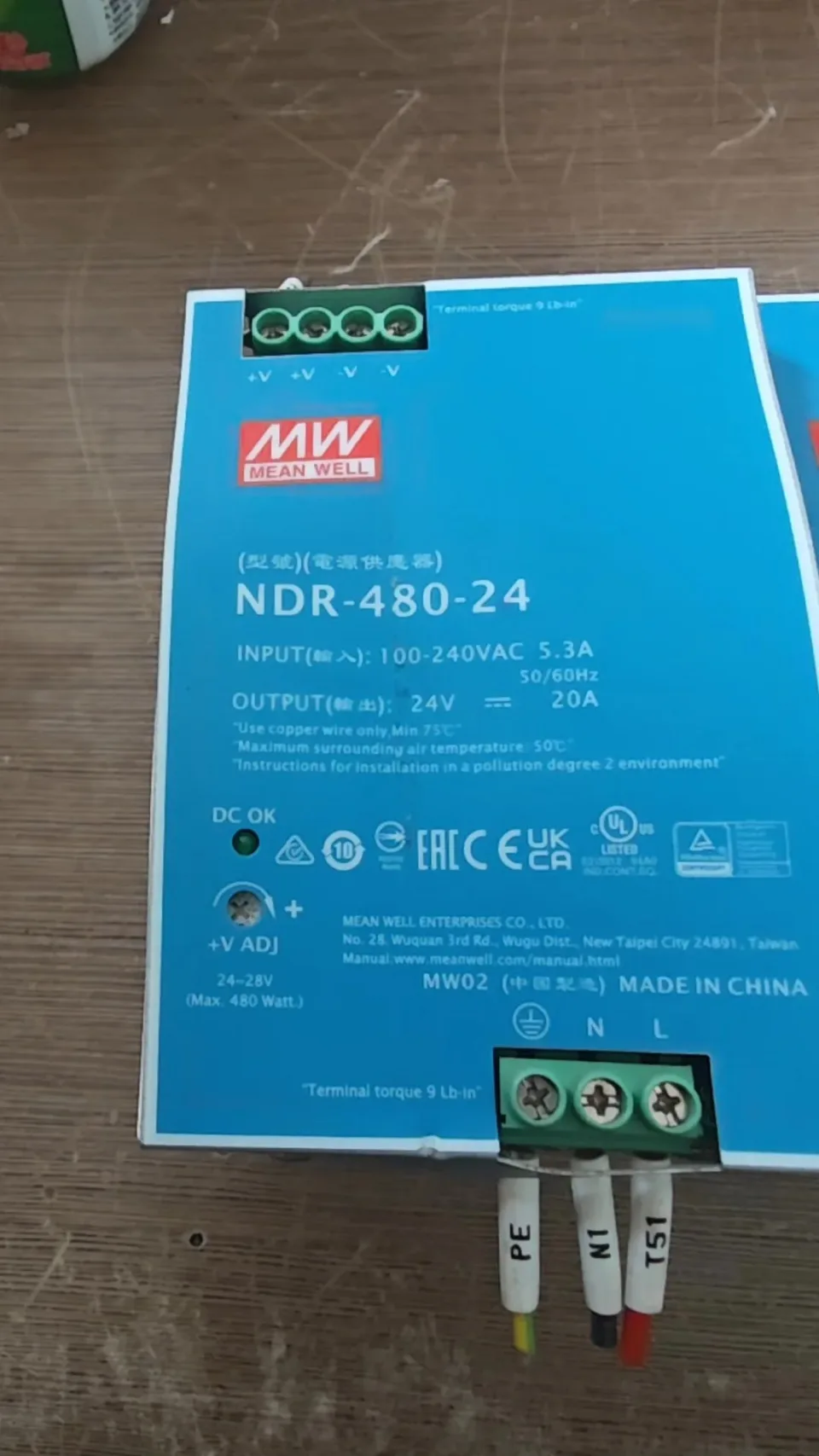 MEAN WELL NDR-480-24 / NDR-240-24 / NDR-120-24 / WDR-240-24 Industrial Sensor product photo 1
