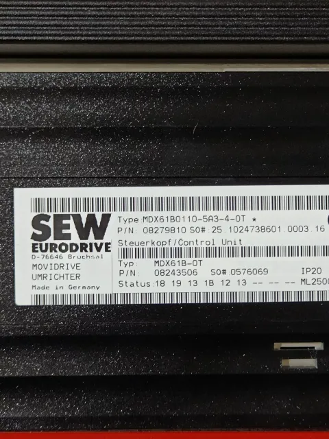 SEW-EURODRIVE MDX61B0110-5A3-4-0T Motor & Drive Component — product photo 27 of 27