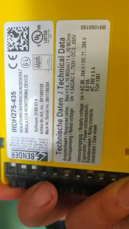 Bender IRDH275-435 / B91065100 Industrial Automation Component product photo 1