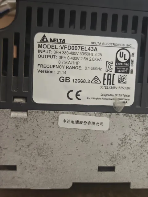 Delta Electronics VFD007EL43A Motor & Drive Component product photo 3