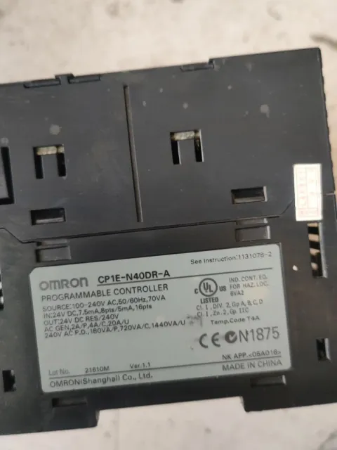 OMRON CP1E-N40DR-A PLC Module product photo 2
