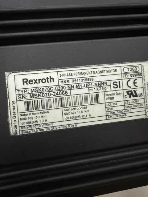 Bosch Rexroth MSK070C-0300-NN-M1-UP1-NNNN Motor & Drive Component product photo 2