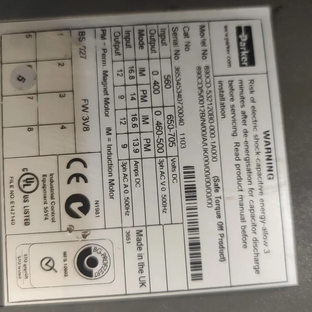 Parker 890CD-532120B0-000-1A000 Motor & Drive Component product photo 1