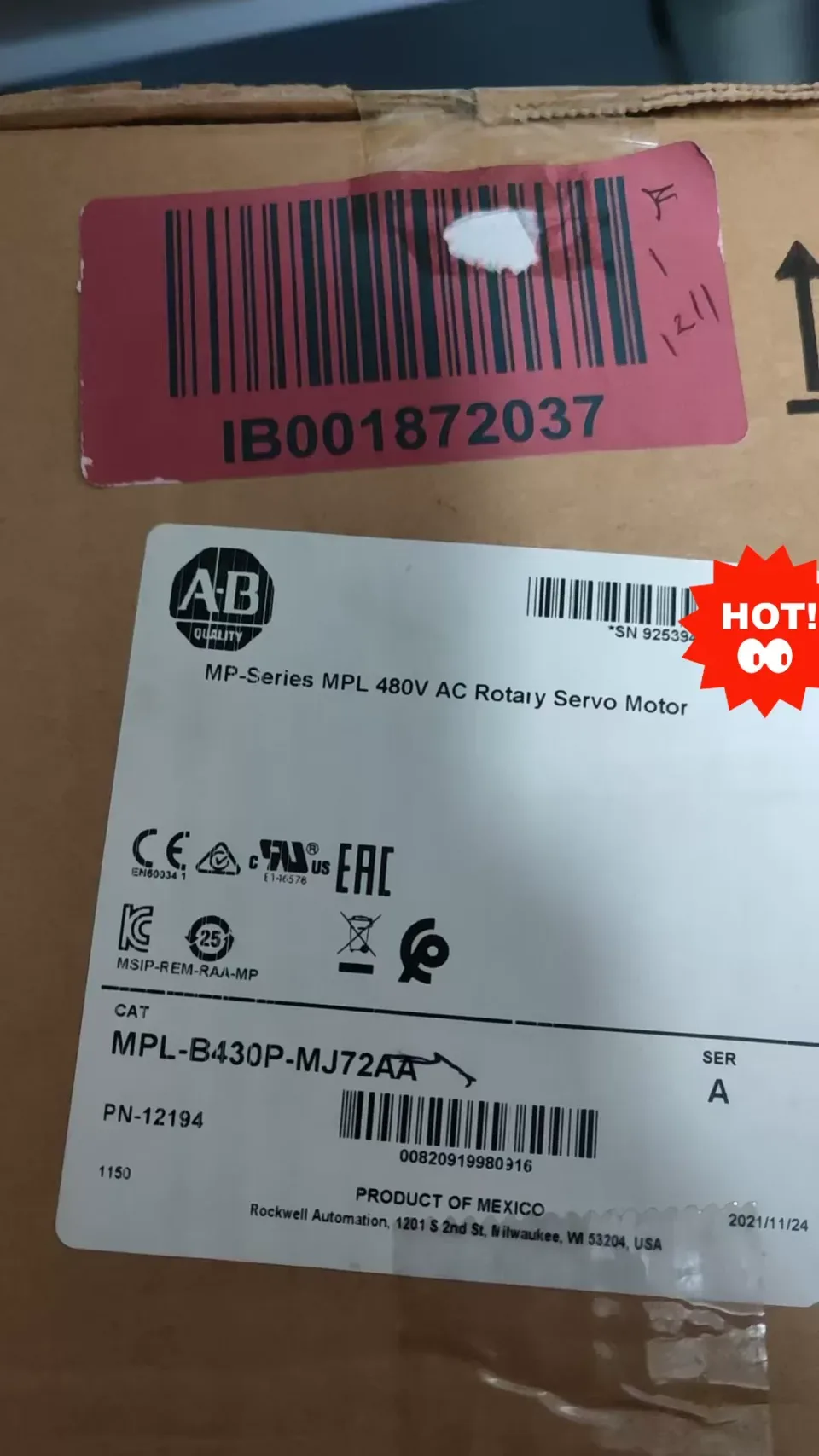 Unbranded Industrial MPL-B430P-MJ72AA Motor & Drive Component product photo 1
