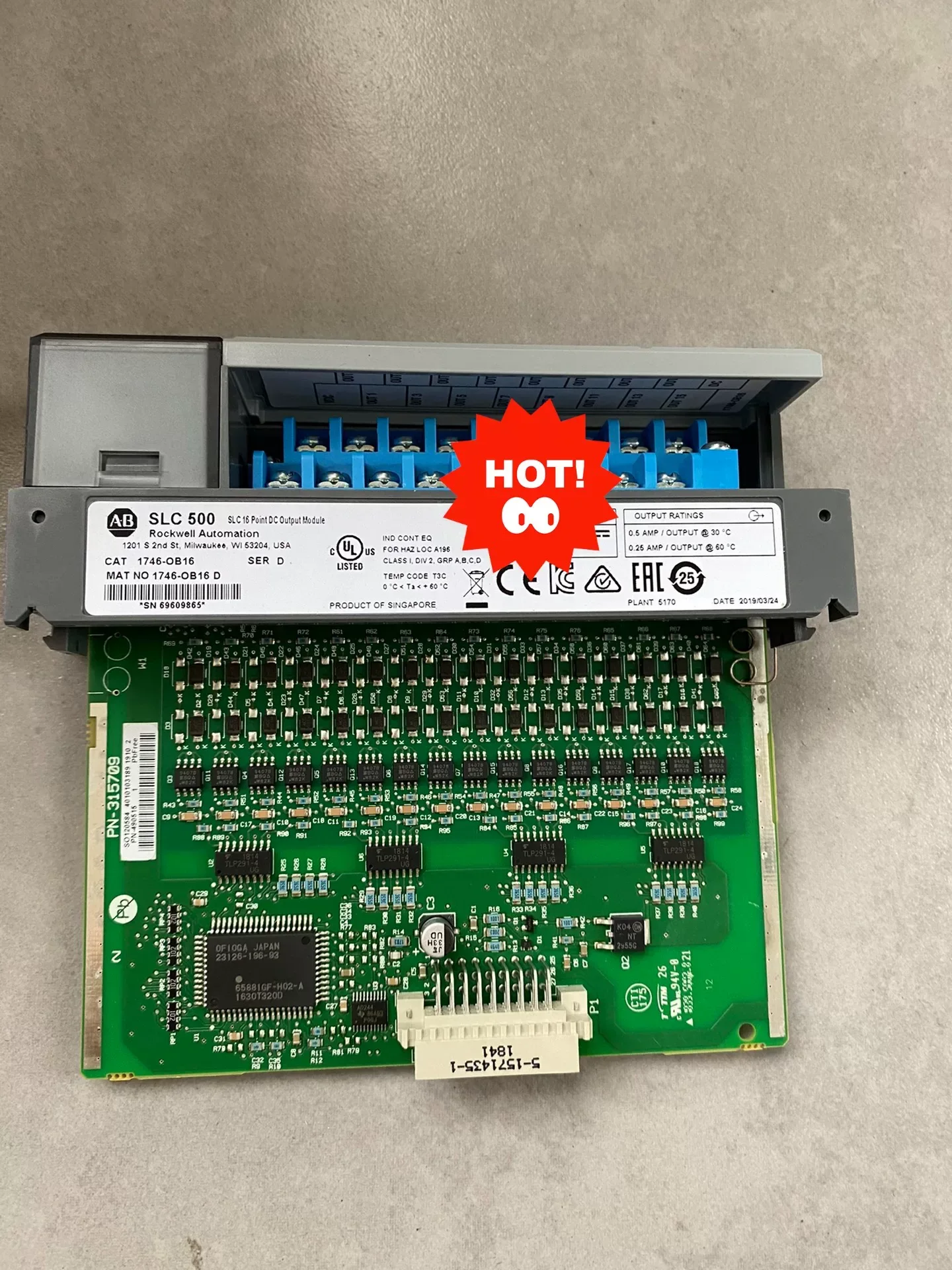 Allen-Bradley 1746-OB16 PLC Module — product photo 1 of 8