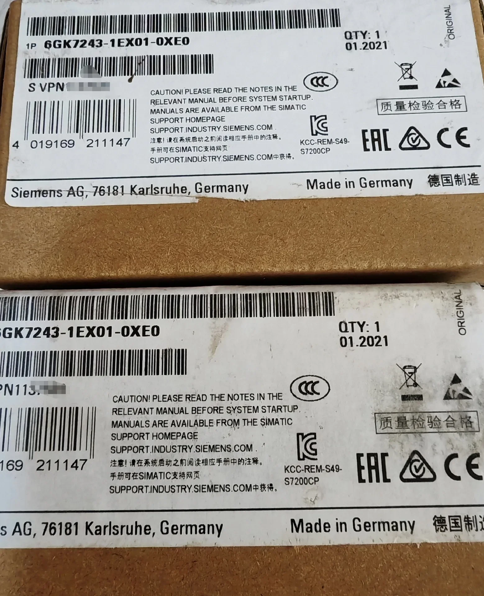 Siemens 6GK7243-1EX01-0XE0 Industrial Automation Component — product photo 1 of 3