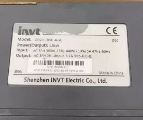 INVT GD20-1R5G-4-SC Motor & Drive Component product photo 2