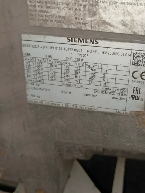 Siemens 1PH8131-1DF22-0GC1 Motor & Drive Component product photo 2