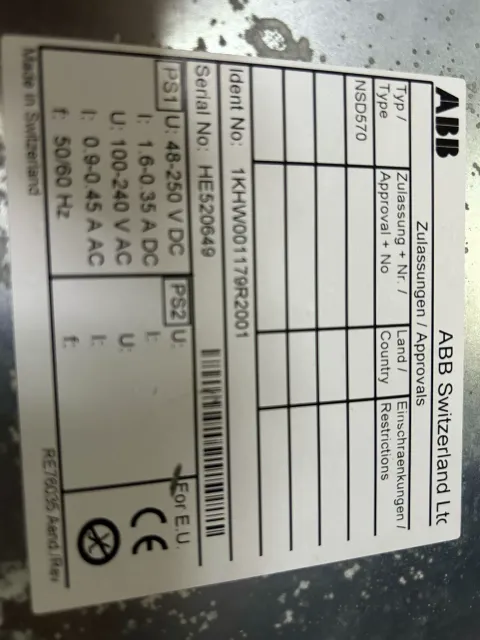 White Label ABB NSD570 / Ident 1KHW001179R2001; internal modules include 1KHW000628R0101 and 1KHW000608R0102; listing also references 1KHW000800R0001 Power Electronics Module product photo 4