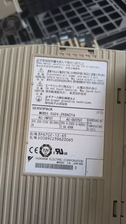 Yaskawa SGDV-2R8A01A002000; SGDV-2R8A01A; SGMJV-04ADE6S Motor & Drive Component product photo 5