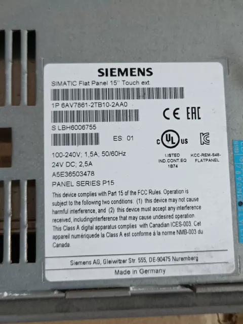 Siemens 6AV7861-2TB10-1AA0 / 6AV7861-2TB10-2AA0 Industrial Automation Component product photo 3