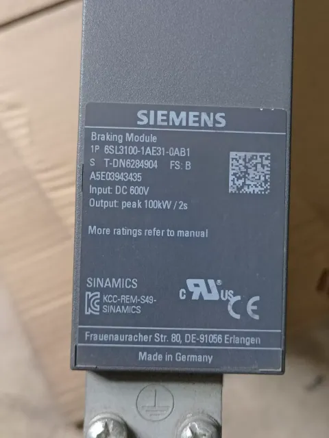 Siemens 6SL3100-1AE31-0AB1 Industrial Automation Component product photo 2