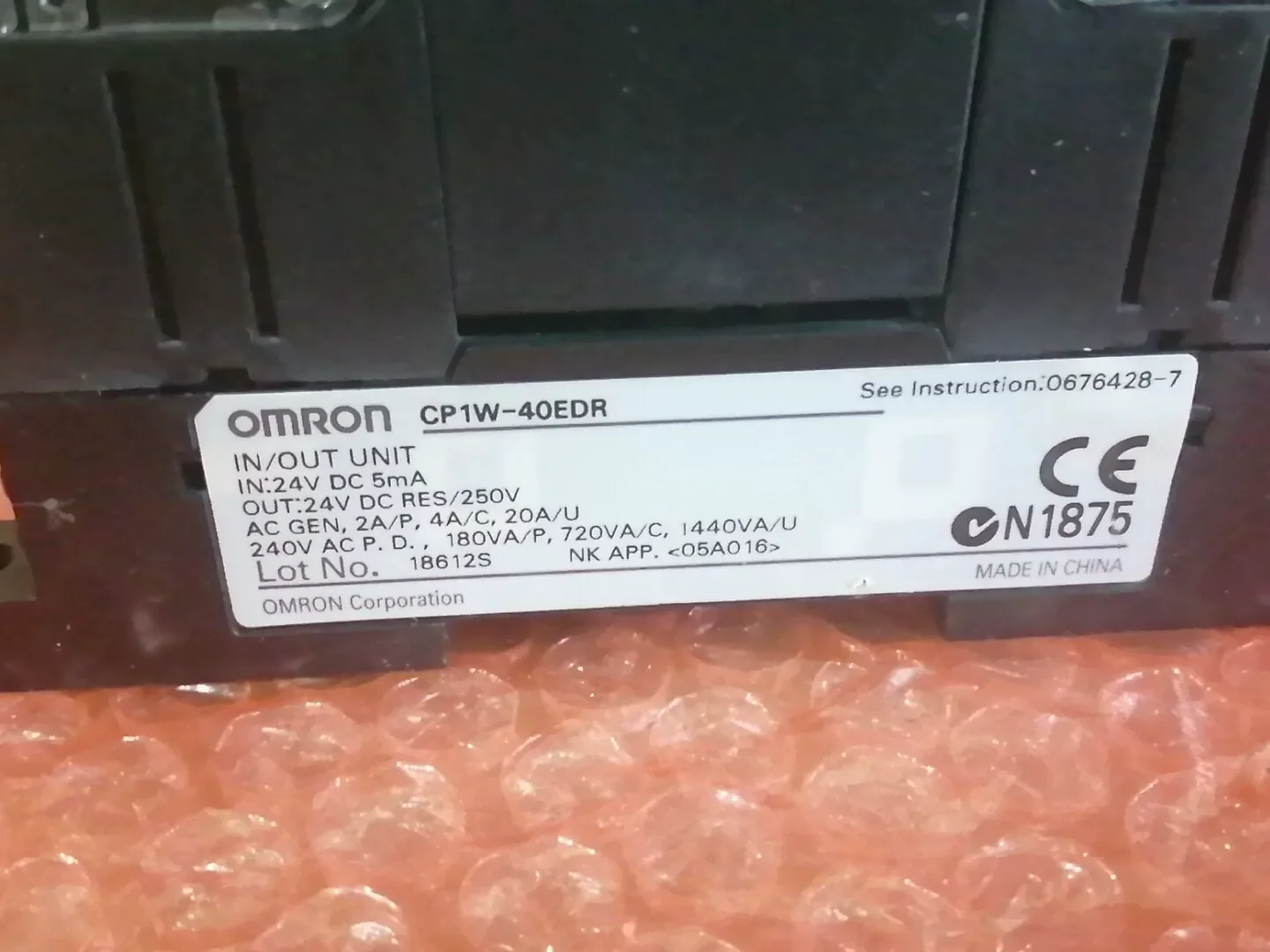 OMRON CP1W-40EDR PLC Module product photo 1