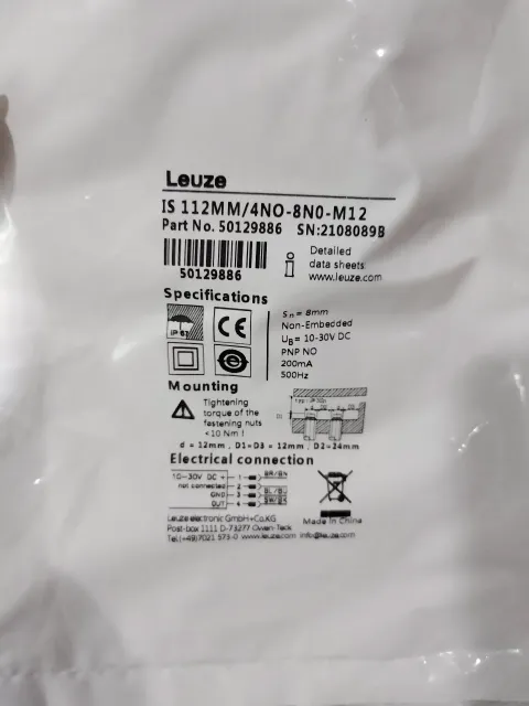 Leuze IS 112MM/4NO-8NO-M12 Industrial Sensor product photo 1