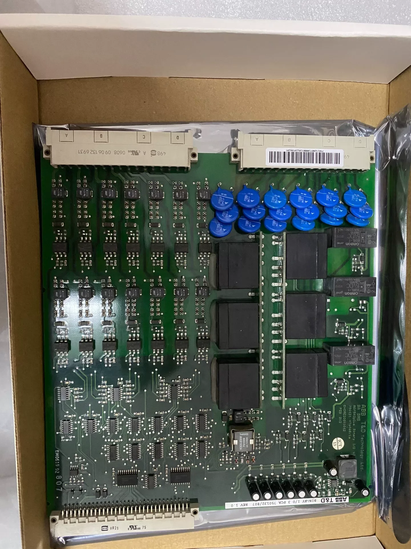 White Label ABB REF542plus Binary I/O 3 PCA / 750132-807 Rev 1.0 Industrial Control Board product photo 1