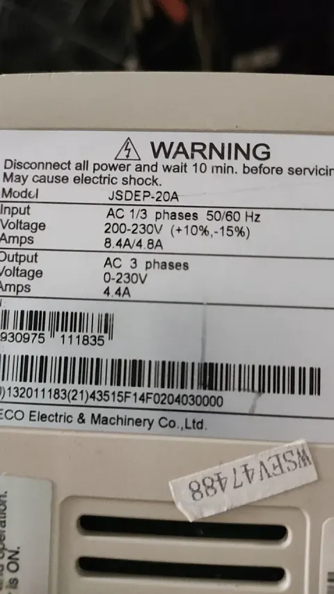 TECO TSTE-20C / JSDEP-15A / JSDEP-20A Motor & Drive Component product photo 4