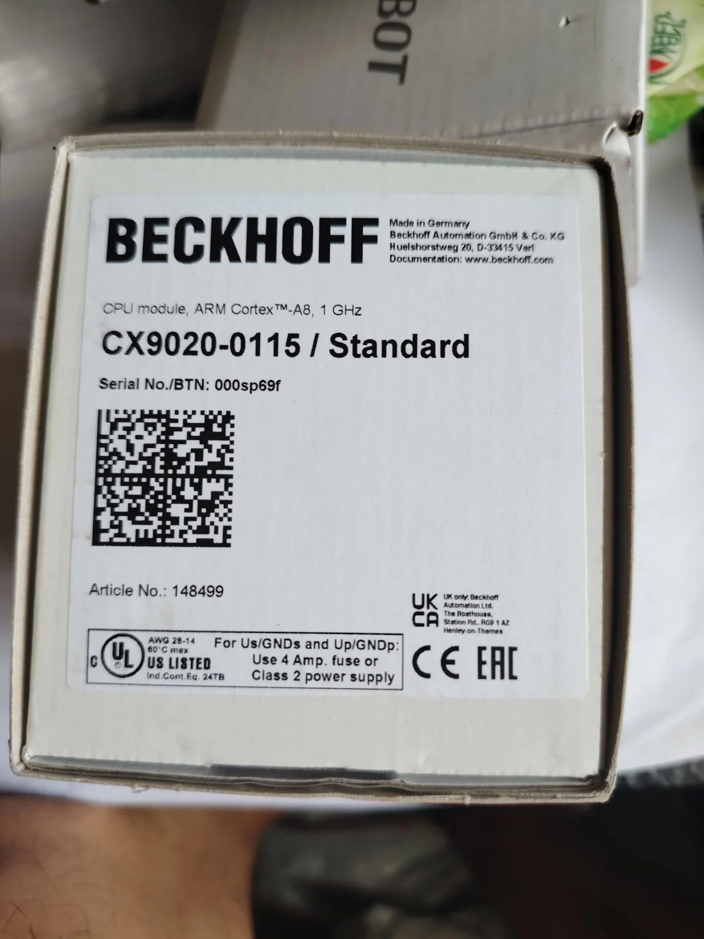 Beckhoff CX9020-0115 Industrial Automation Component product photo 1