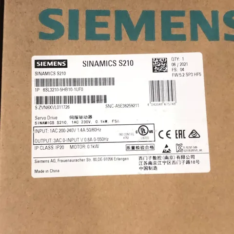 Siemens 6SL3210-5HB10-1UF0 Motor & Drive Component product photo 1