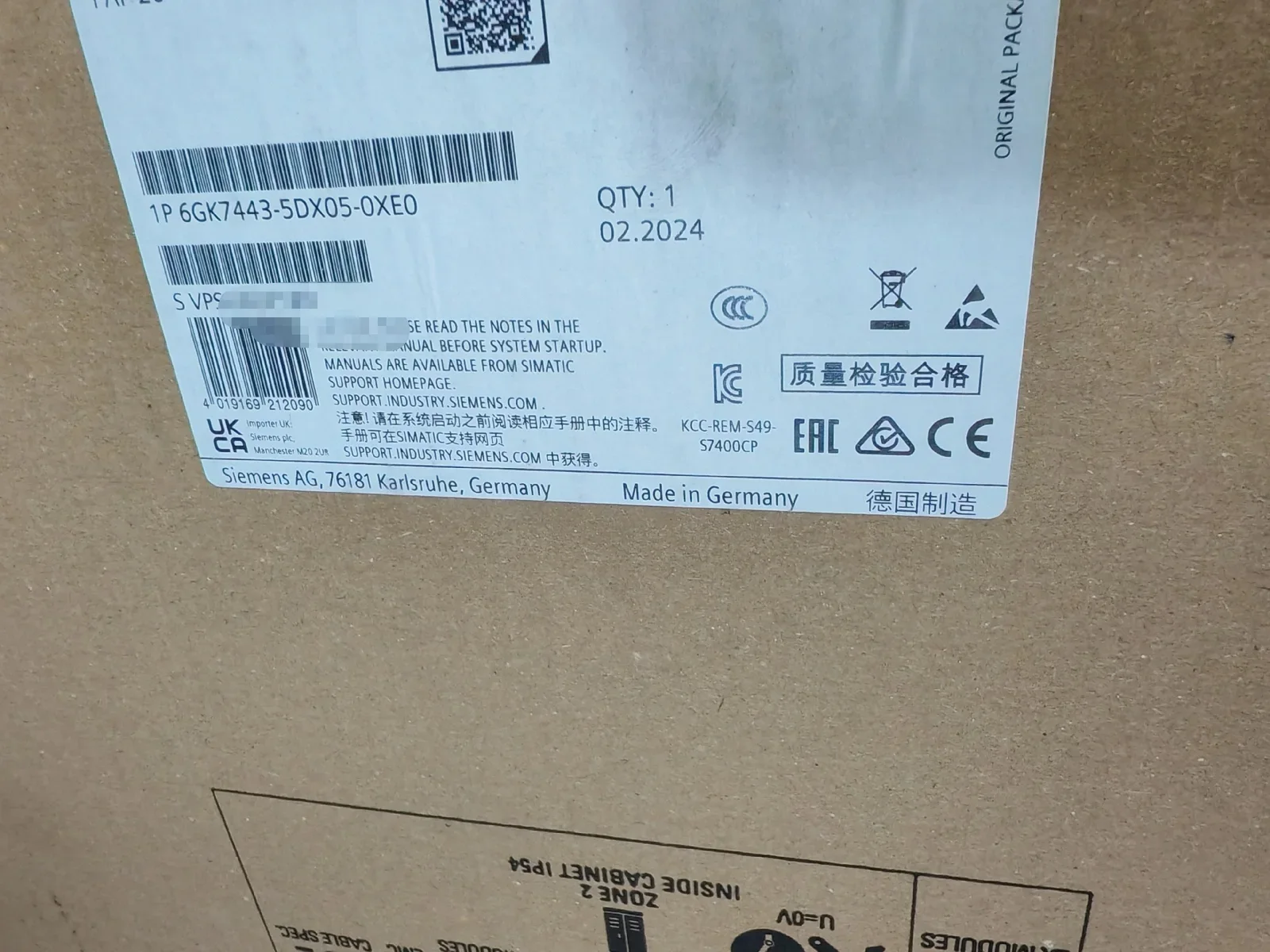 Siemens 6GK7443-5DX05-0XE0 Industrial Automation Component — product photo 1 of 7