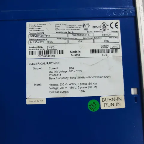 Kollmorgen / Danaher Motion SERVOSTAR 603 / S60300 Motor & Drive Component product photo 5