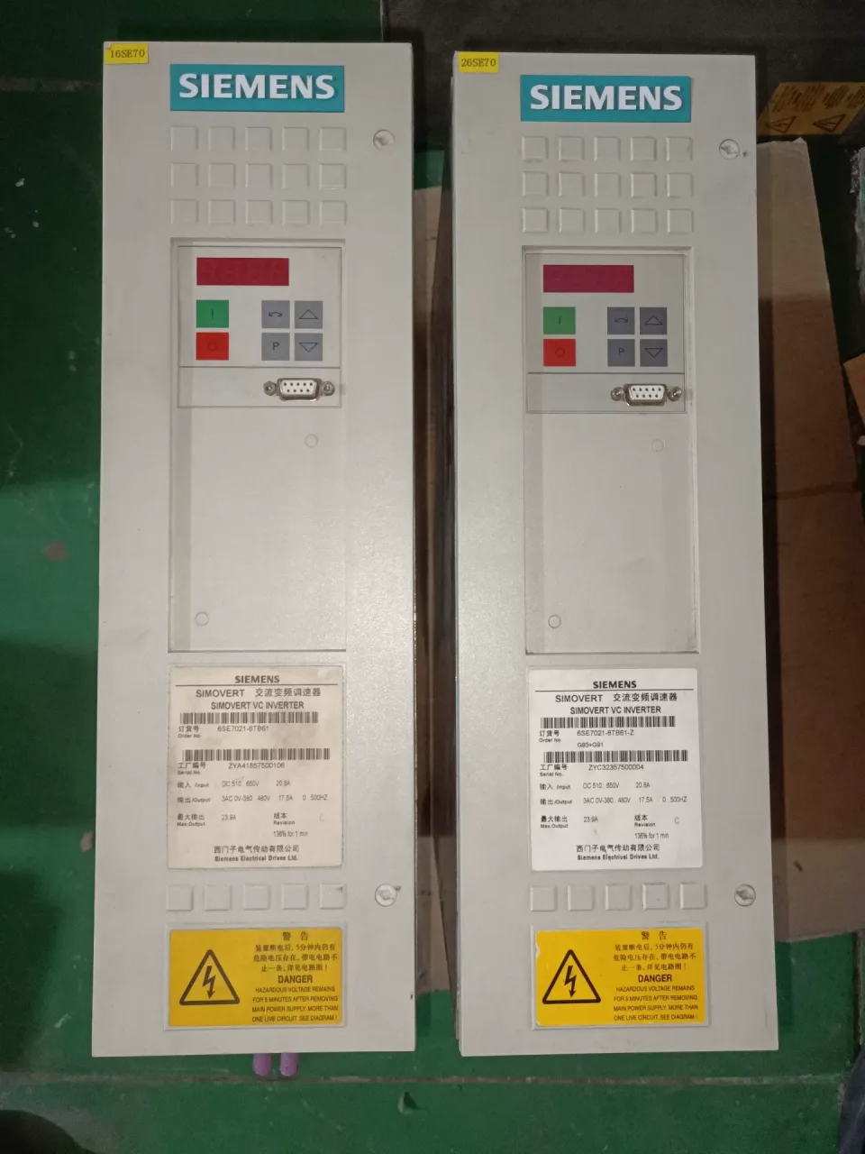 Siemens 6SE7021-8TB61 / 6SE7021-8TB61-Z G93+G91 Industrial Automation Component product photo 1