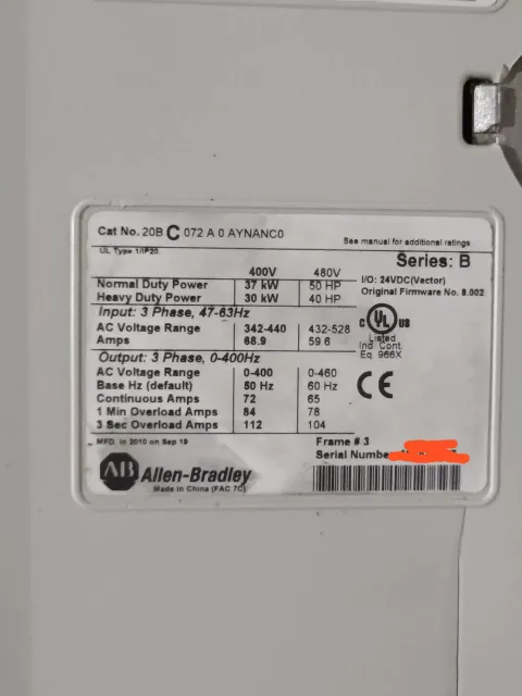 Allen-Bradley / Rockwell Automation 20BC072A0AYNANC0 Motor & Drive Component product photo 2